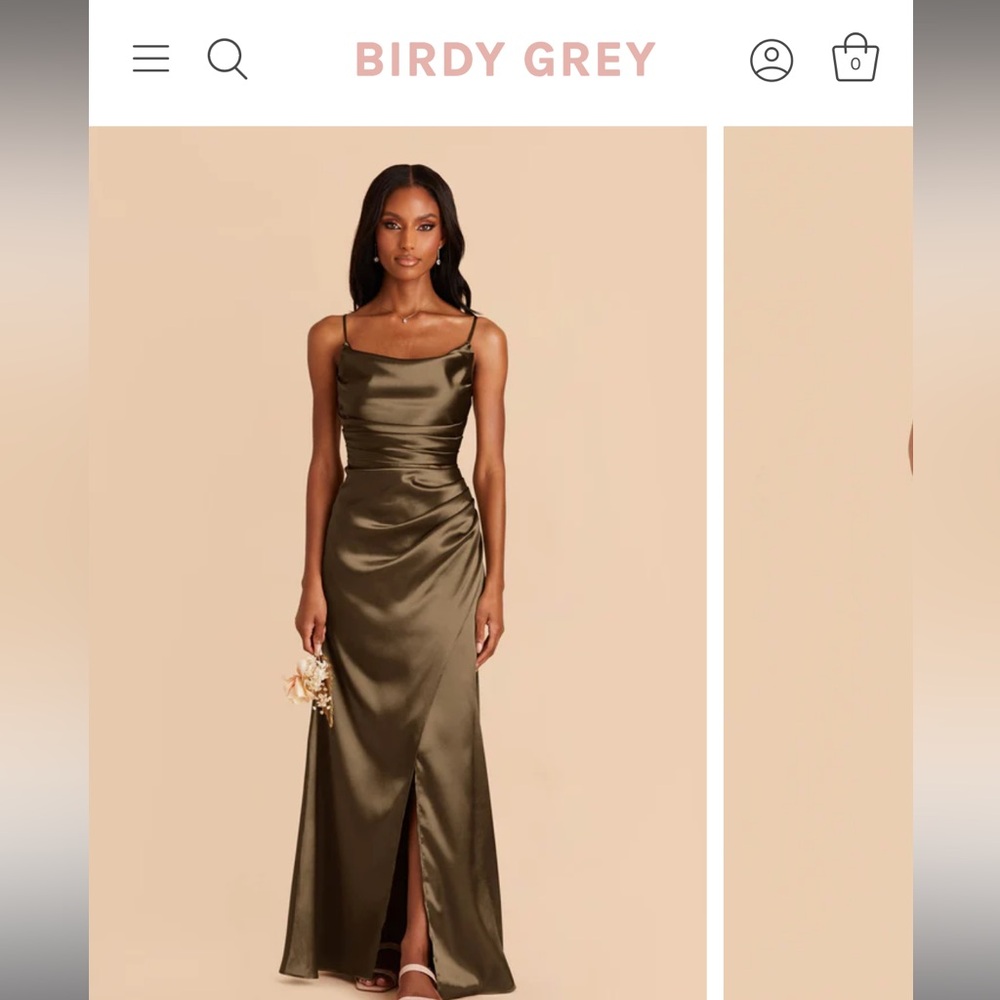 Birdy Grey -Lydia shiny satin olive dress small